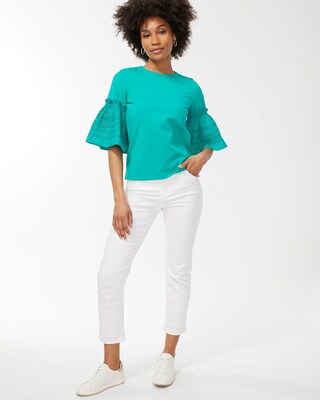 Ruffle Trim Sleeve Top