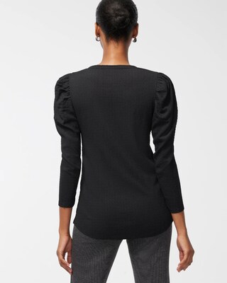 Textured Knit Romance Sleeve Tee