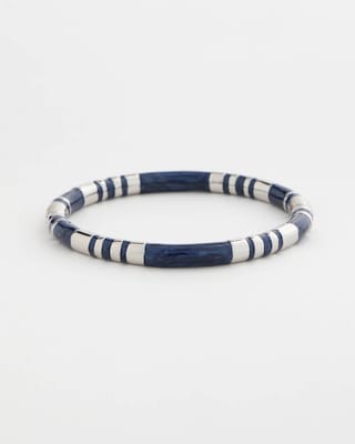 Blue Enamel Hinge Bangle