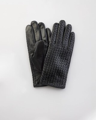 Leather Basketweave Gloves