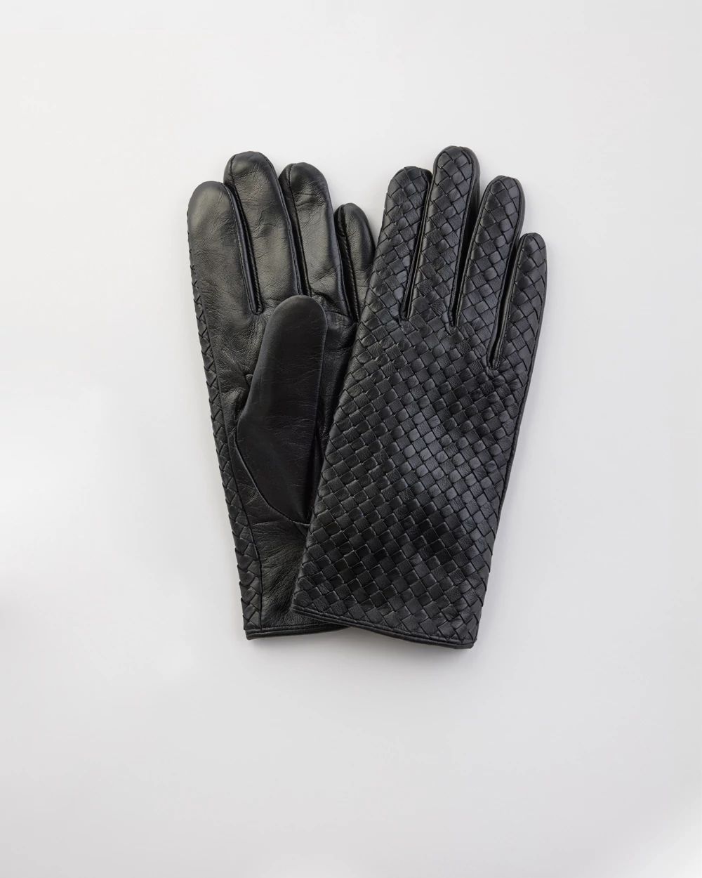 Leather Basketweave Gloves
