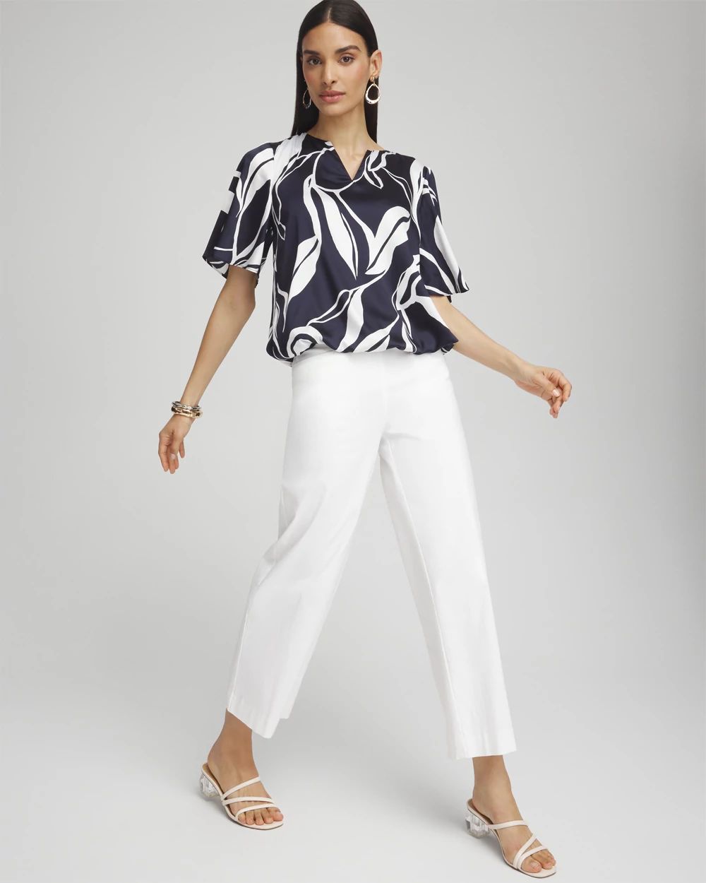 Satin Bubble Hem Blouse