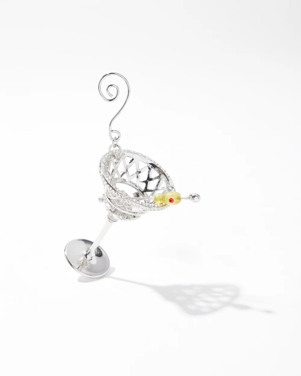 Silver Tone Martini Glass Ornament