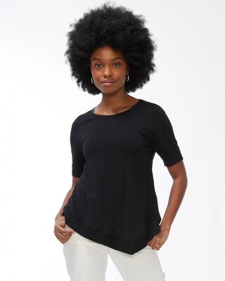 Asymmetrical Hem Slub Tee