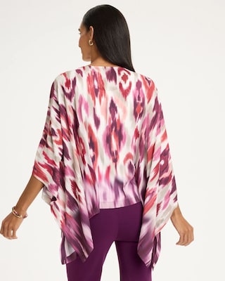 Sunset Printed Crepe Poncho click to view larger image.