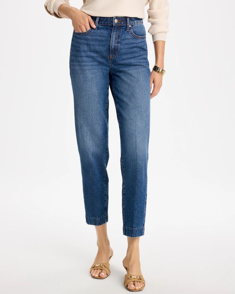 Vintage Chic High-Rise Jeans click to view larger image.