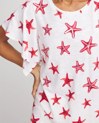 Starfish Handkerchief-Sleeve Slub Tee click to view larger image.