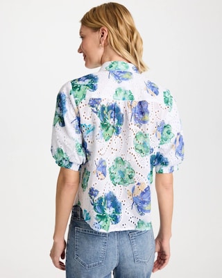 Floral Paisley Eyelet Blouse click to view larger image.