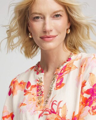 Embellished Linen Kurta Dress click to view larger image.