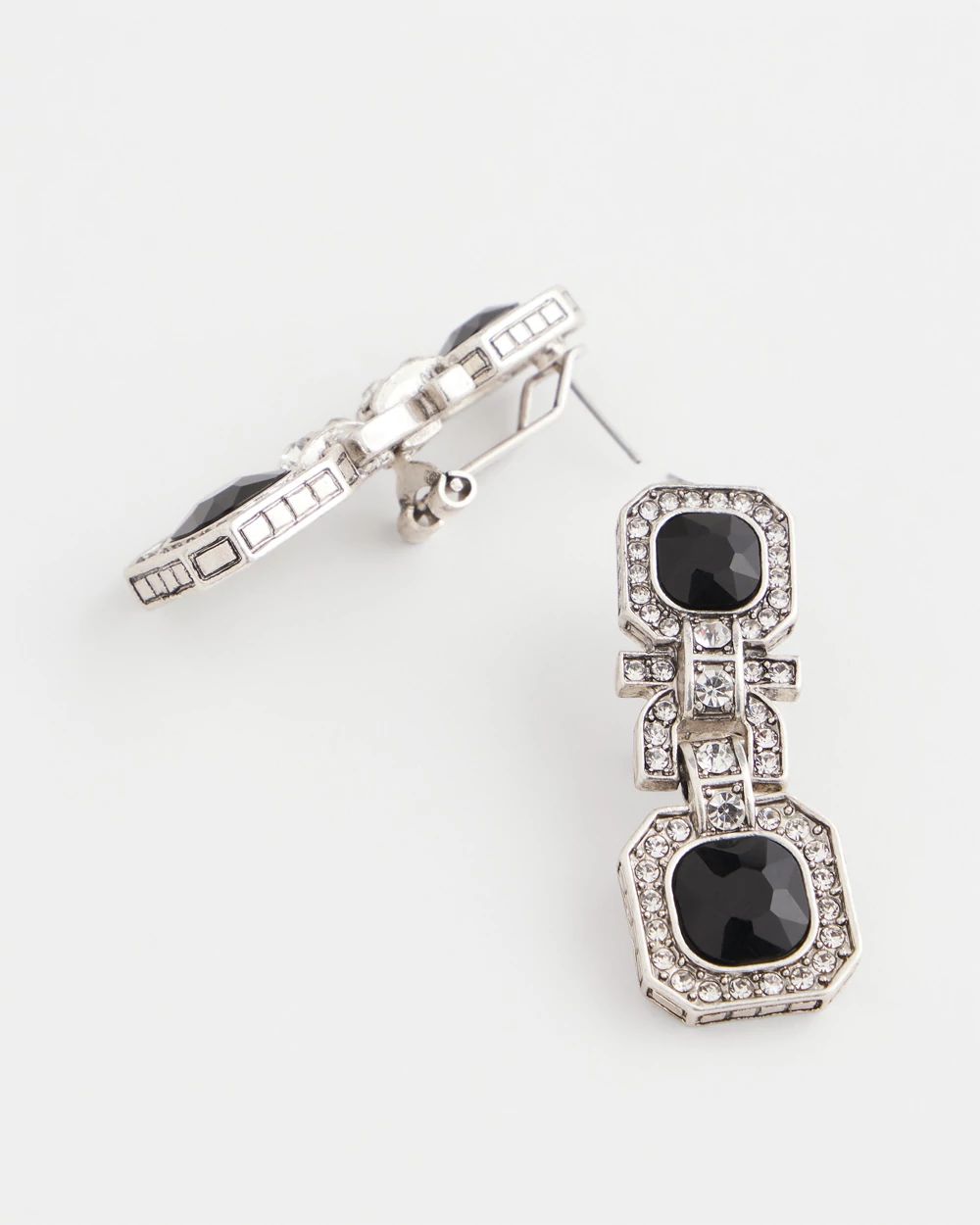 Black Square Drop Earrings
