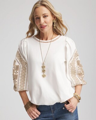 Bubble Hem Pleated Cotton Top