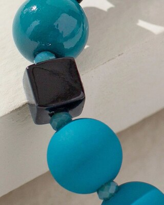 Blue and Black Stretch Bracelet
