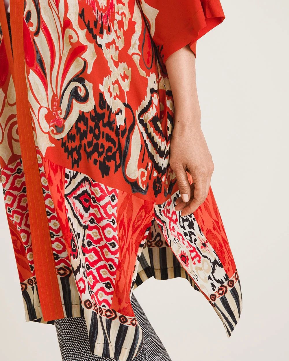 Tribal-Print Ruana Wrap