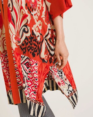 Tribal-Print Ruana Wrap