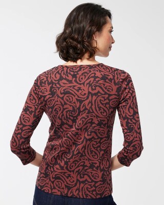 Pima Abstract 3/4 Sleeve Everyday Tee