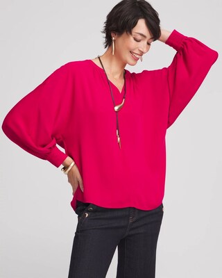 Satin Dolman Sleeve Top