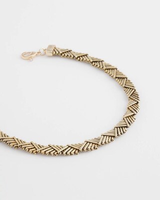 Gold-Tone Brass Collar Necklace click to view larger image.