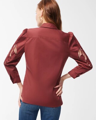 Poplin Cutwork Sleeve Shirt