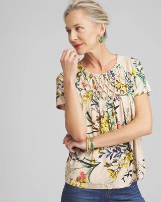Touch of Cool™ Floral Smocked Top