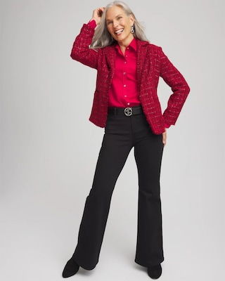 Red Tweed Sequins Blazer click to view larger image.