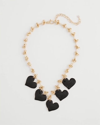 Black Heart Drop Off Necklace