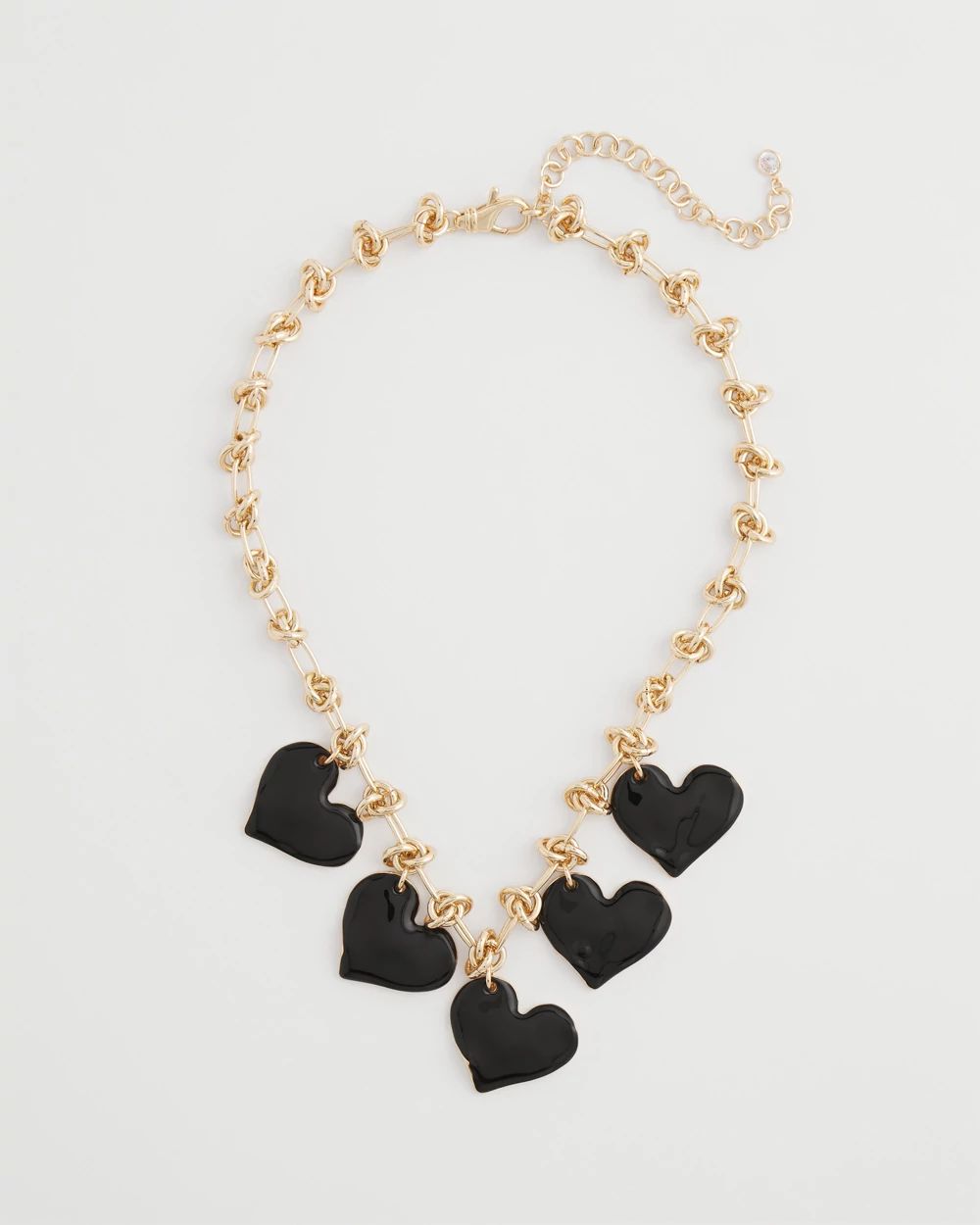 Black Heart Drop Off Necklace