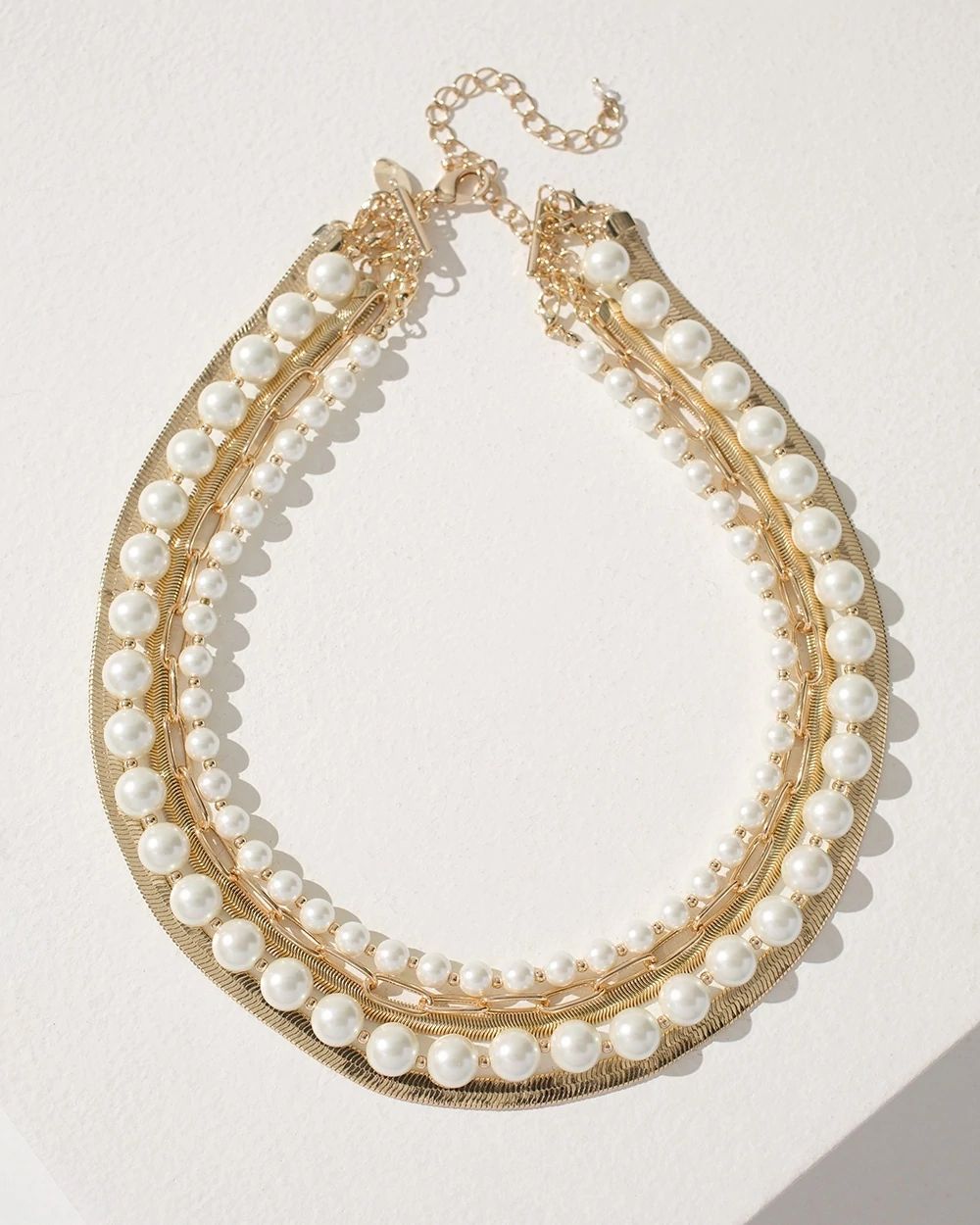 White Faux Pearl Necklace