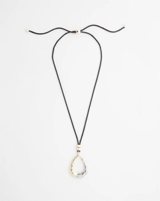 Adjustable Mixed Metal Pendant Necklace click to view larger image.