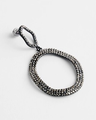 No Droop™  Sparkle Drop Hoop Earrings