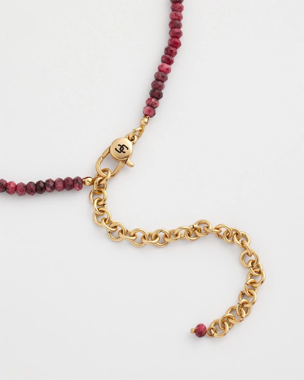 Rhodonite Stone Beaded Short Necklace click to view larger image.