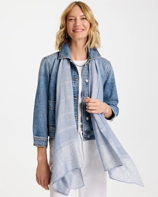 Lurex Trim Oblong Scarf click to view larger image.