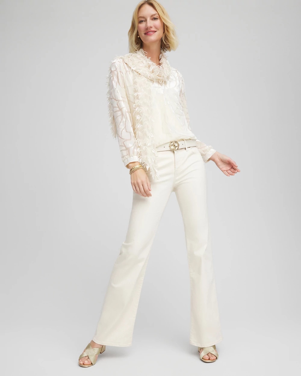 Petite Girlfriend Flared Leg Jeans