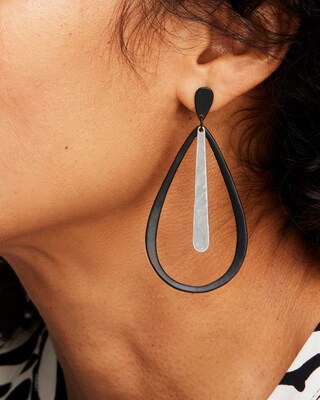 Black Matte Teardrop Earrings