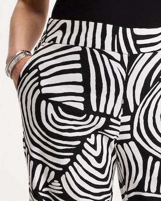 Geo Pull-On Wide-Leg Linen Pants click to view larger image.