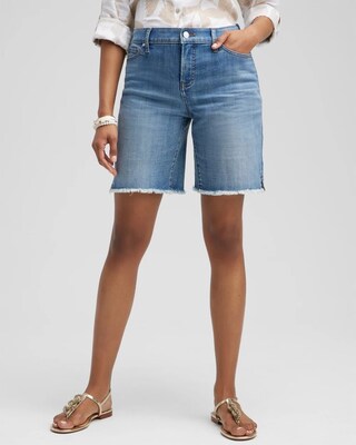 Girlfriend 7" Fray Hem Shorts
