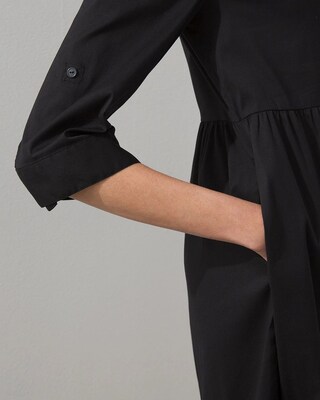 Poplin Tiered Midi Dress