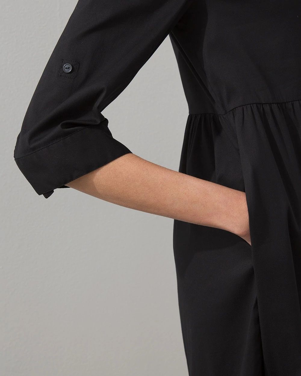Poplin Tiered Midi Dress