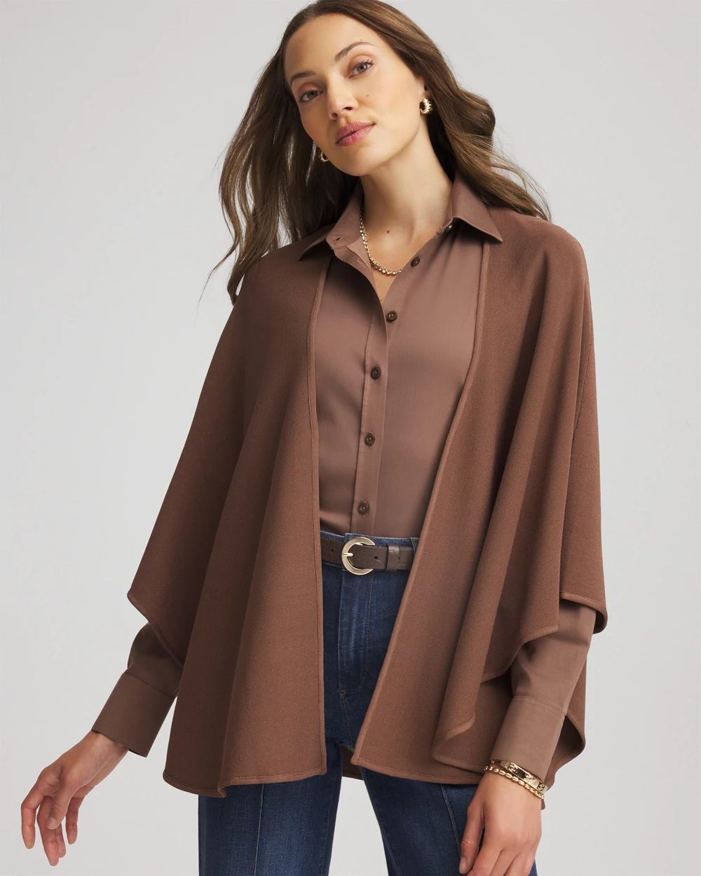 Crepe Open-Front Topper