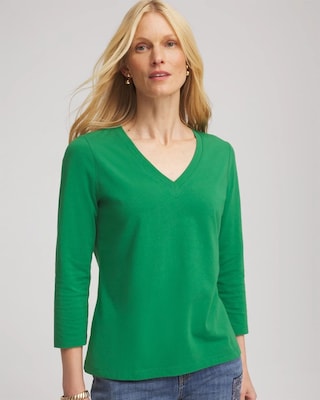 Cotton Stretch 3/4 Sleeve Tee