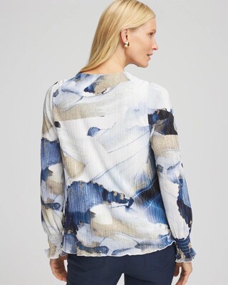 Foil Ocean Print Crinkle Top click to view larger image.