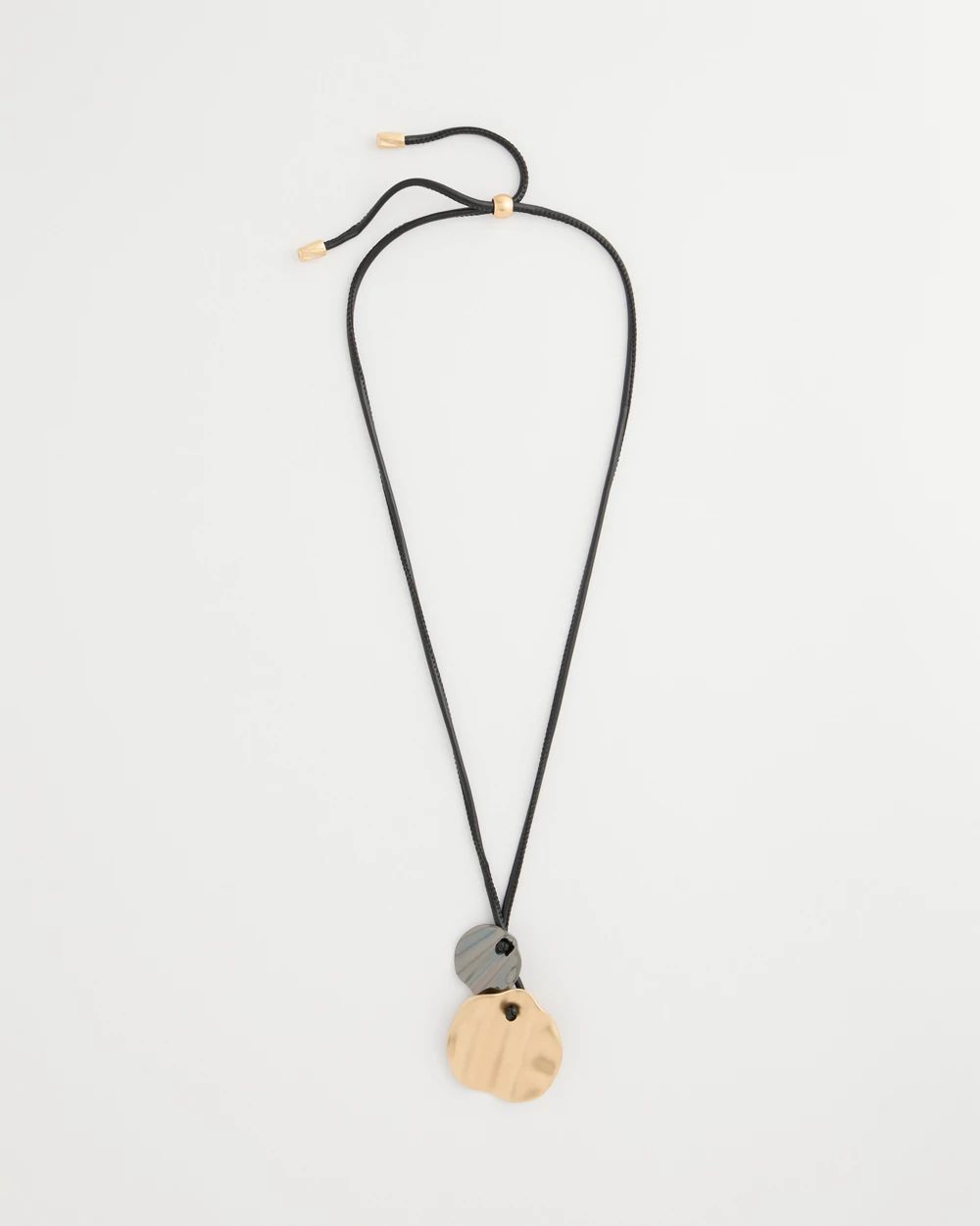 Adjustable Pendant On Faux Leather