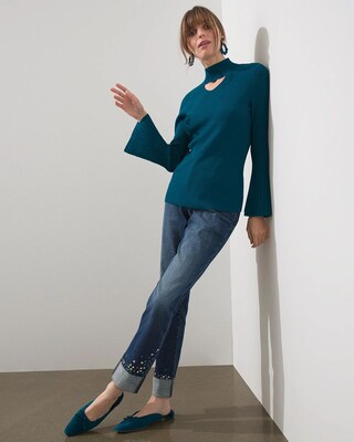 Cut Out Turtleneck Sweater