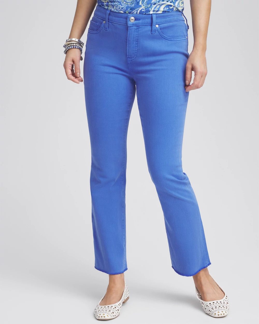 Girlfriend Fray Hem Kick Flare Jeans