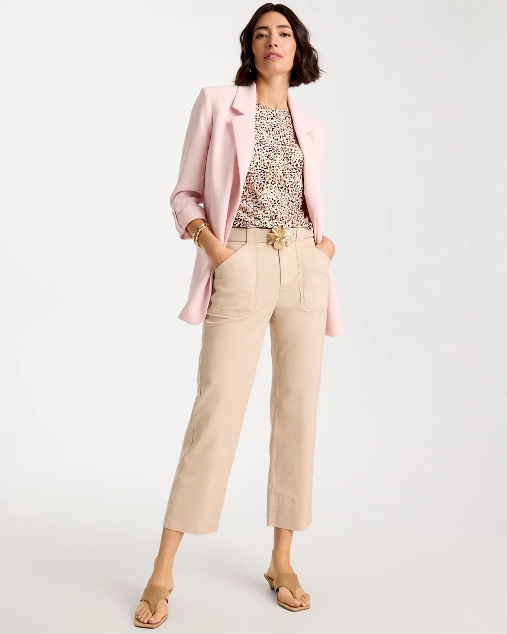 High Hem Straight Crop Pants