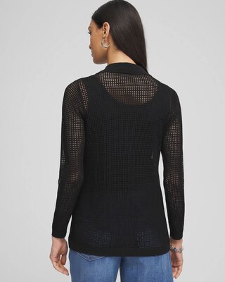 Pointelle Collared Cardigan