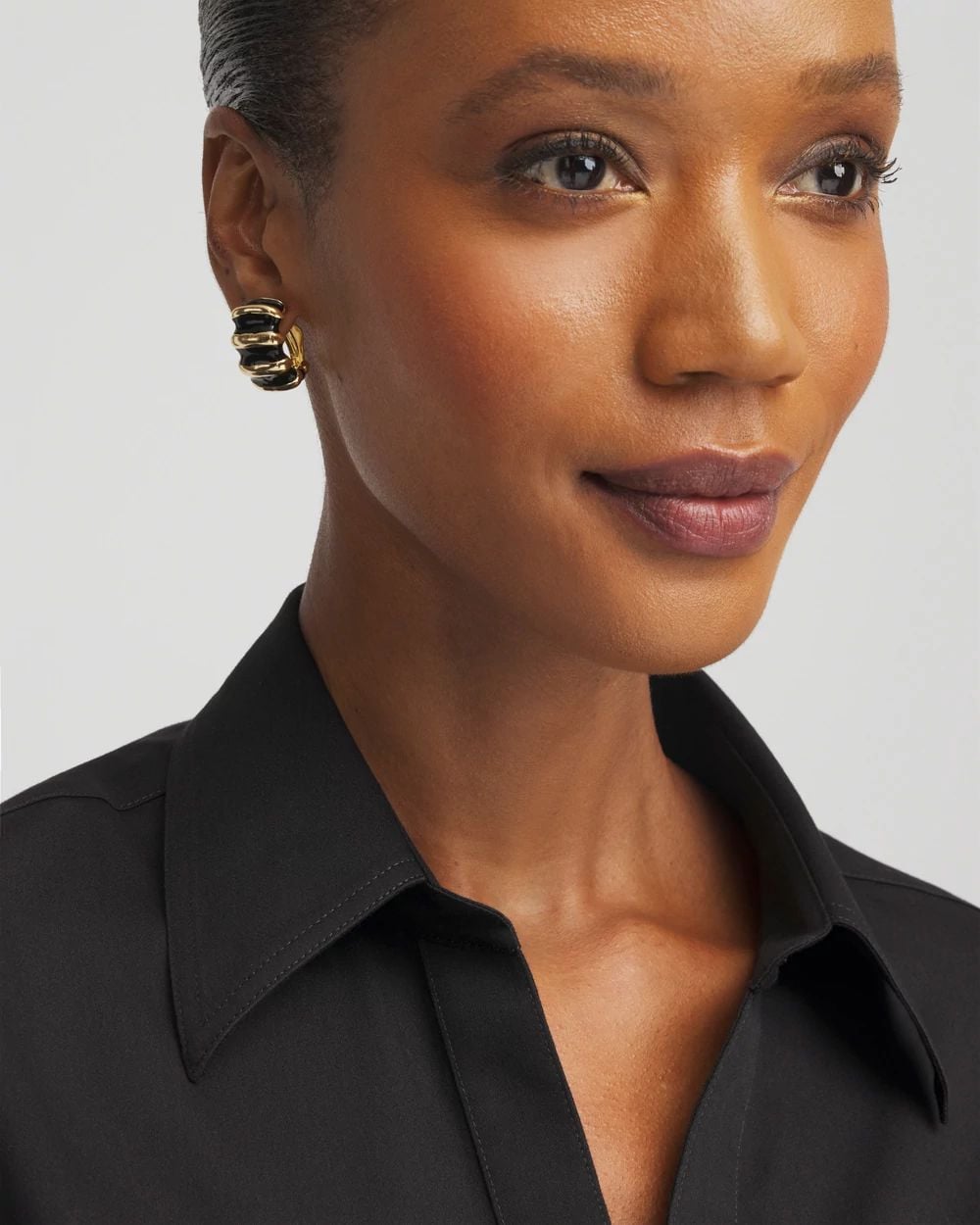 Wavy Duo Tone Clip-On Earrings click to view larger image.