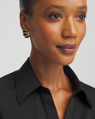 Wavy Duo Tone Clip-On Earrings click to view larger image.