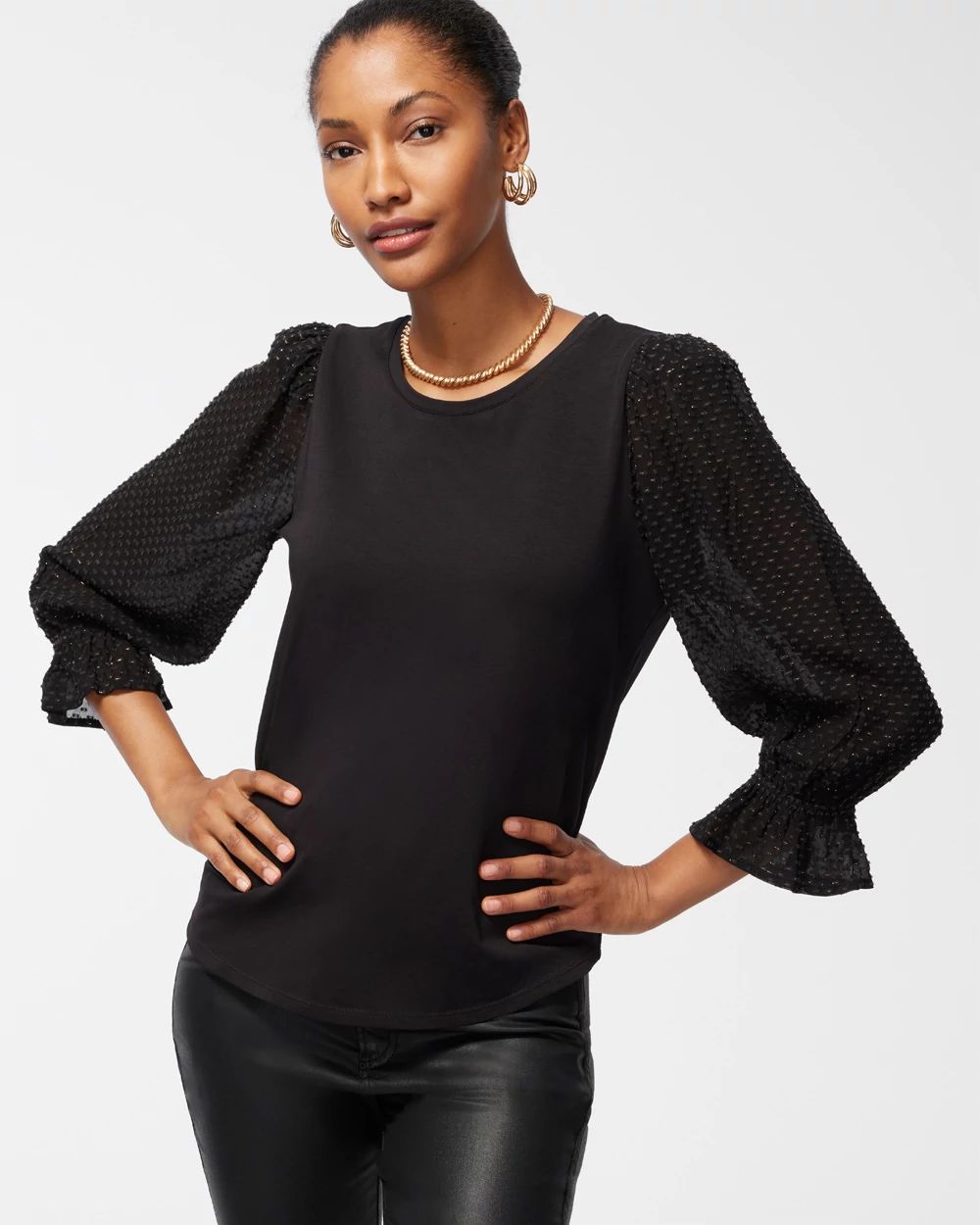 Chiffon Sleeve Top