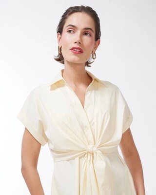 Black Label Poplin Neutral Bow Dress