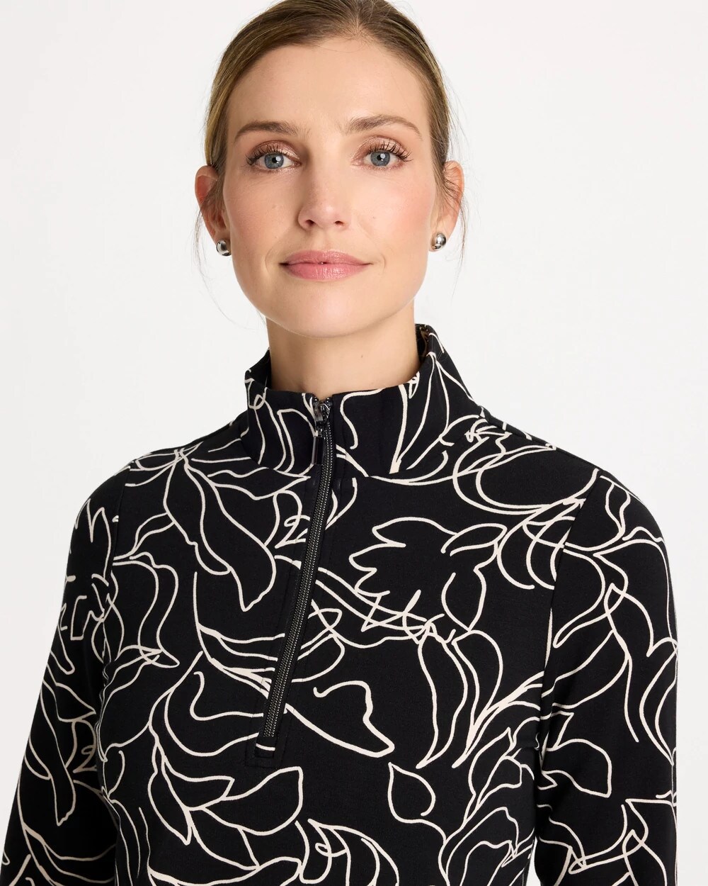 Zenergy® French Terry Printed Half-Zip Pullover